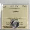 1957 Canada 10-cents ICCS Certified PL-65 Cameo