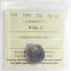 1980 Wide O Canada 10-cents ICCS Certified MS65