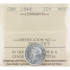 1944 Canada 10-cents ICCS Certified MS-65 (XWJ 793)