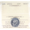 2022 Canada 10-cents ICCS Certiifed MS67