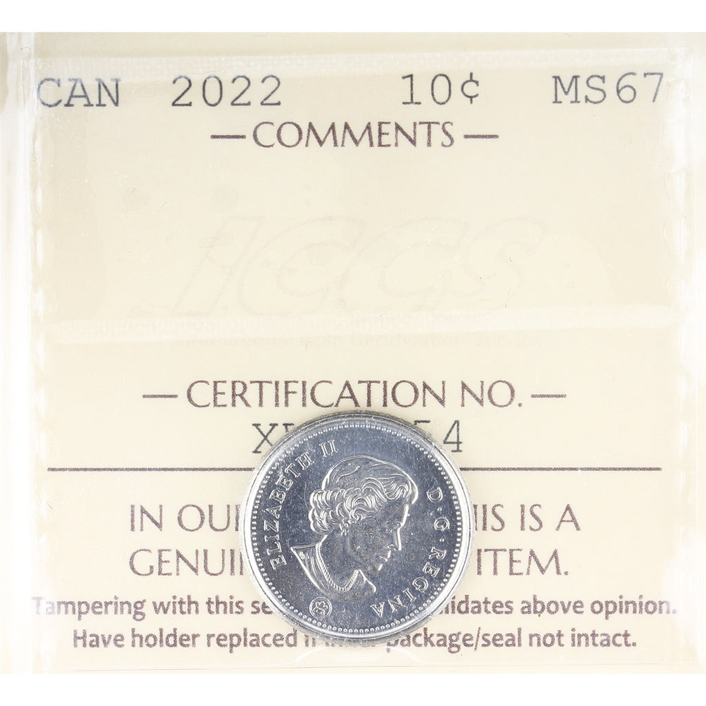2022 Canada 10-cents ICCS Certiifed MS67