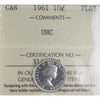 1961 Canada 10-cents ICCS Certified PL65 UHC