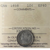 1858 Canada 10-cents ICCS Certified EF-40