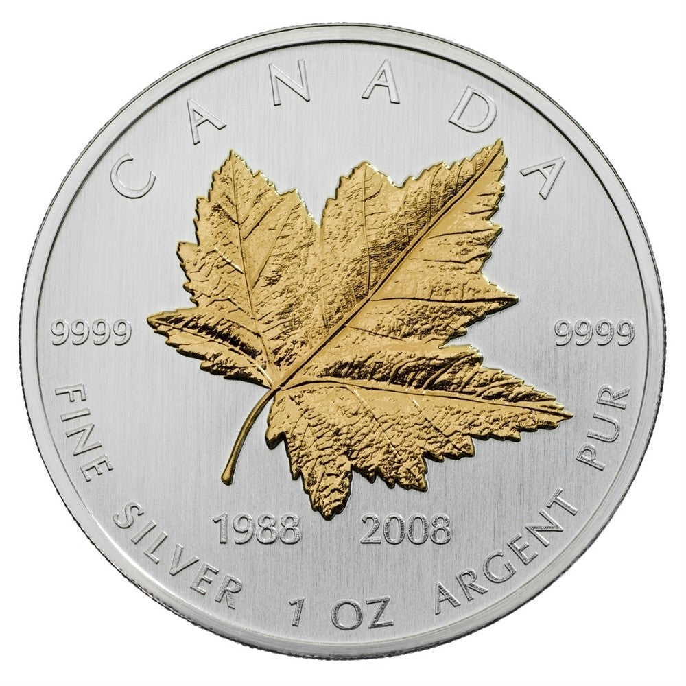2008 Canada $5 20th Anniversary of the Silver Maple Leaf (No Tax)