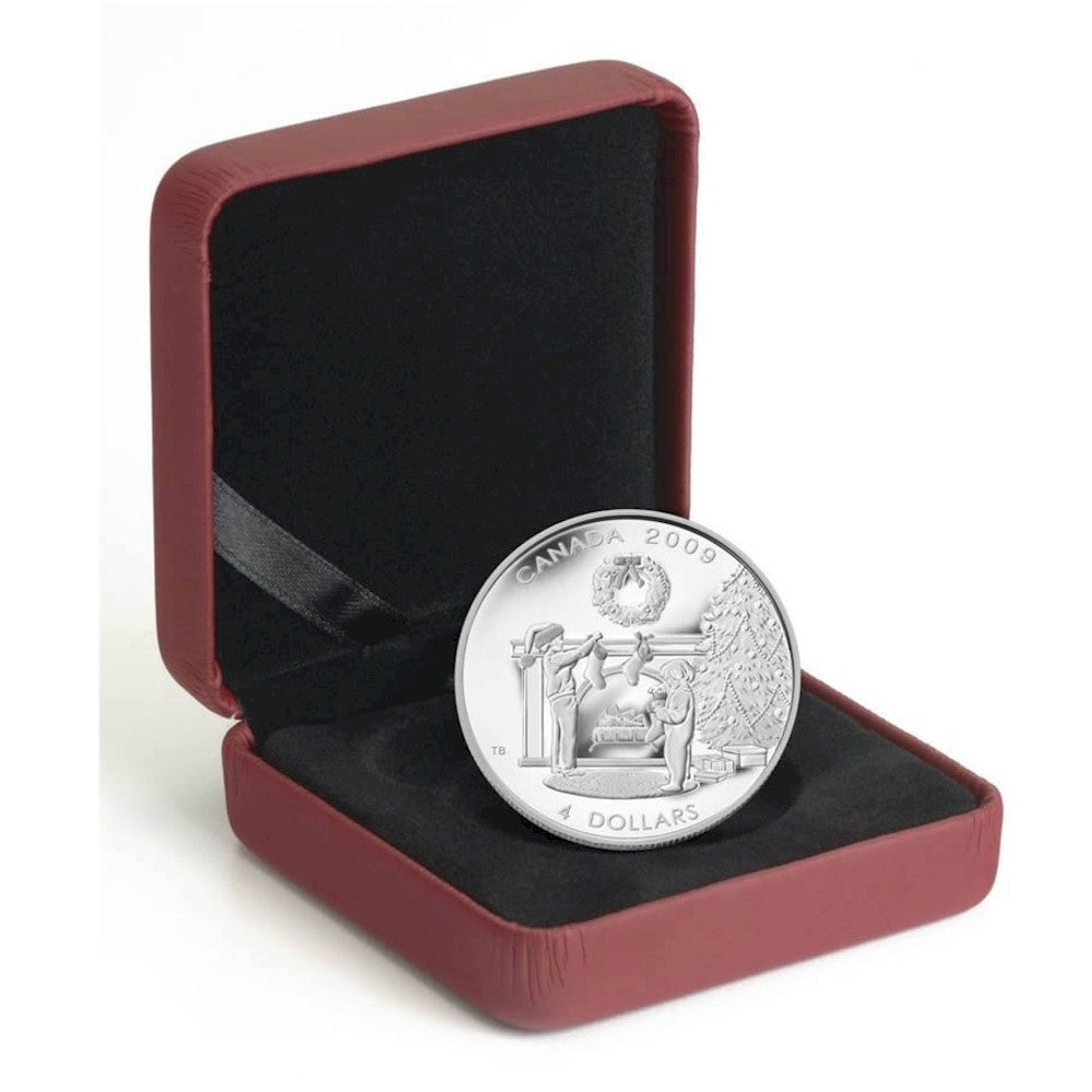 2009 Canada $4 Hanging the Stockings Fine Silver Coin (TAX Exempt)