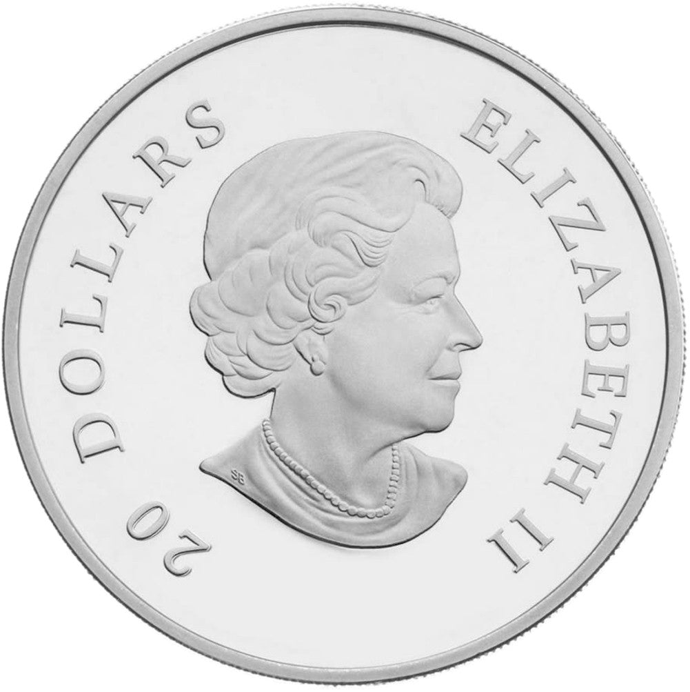 2009 Canada $20 Pink Crystal Snowflake Fine Silver