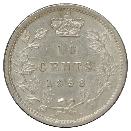 1858 Canada 10-cents AU-UNC (AU55) $