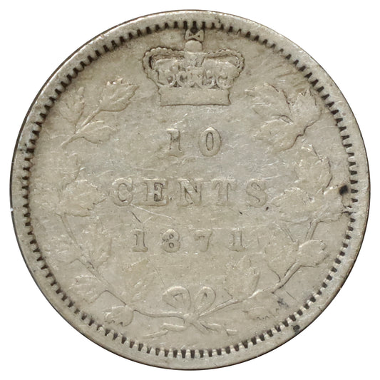 1871 Canada 10-cents Very Good (VG8)