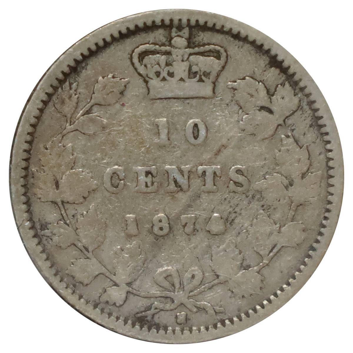 1874H Canada 10-cents G-VG (G6)