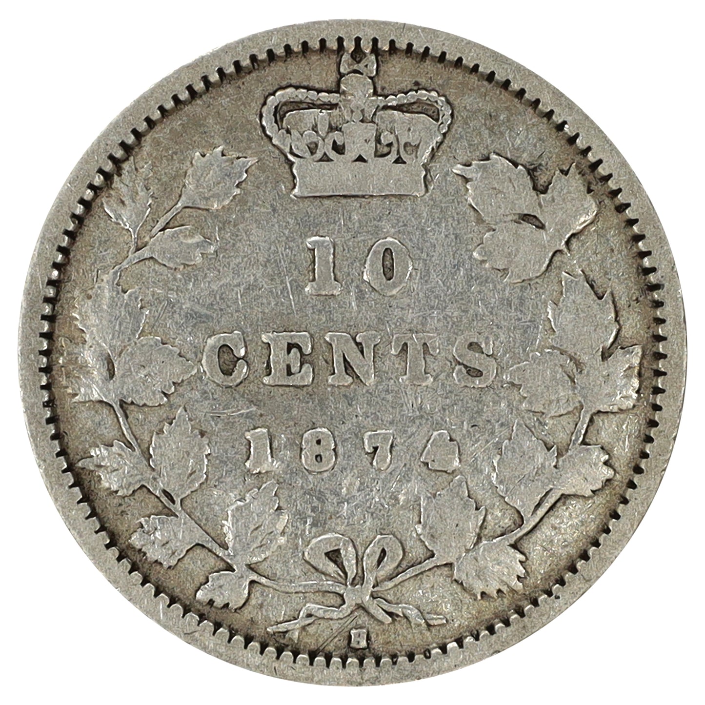 1874H Canada 10-cents Very Good (VG8)