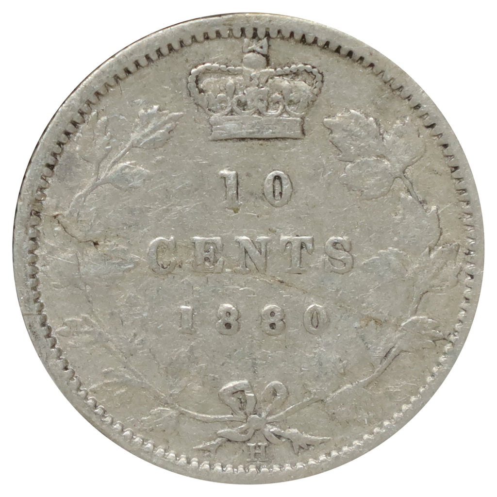 1880H Obv. 2 Canada 10-cents Very Good (VG8)