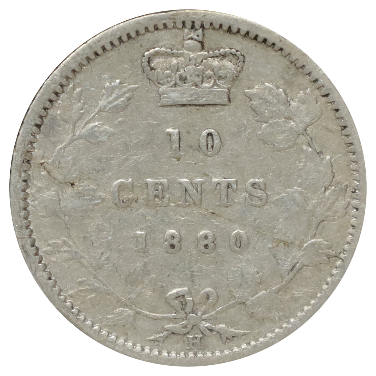 1880H Obv. 2 Canada 10-cents Very Good (VG8)