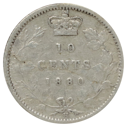 1880H Obv. 2 Canada 10-cents Very Good (VG8)