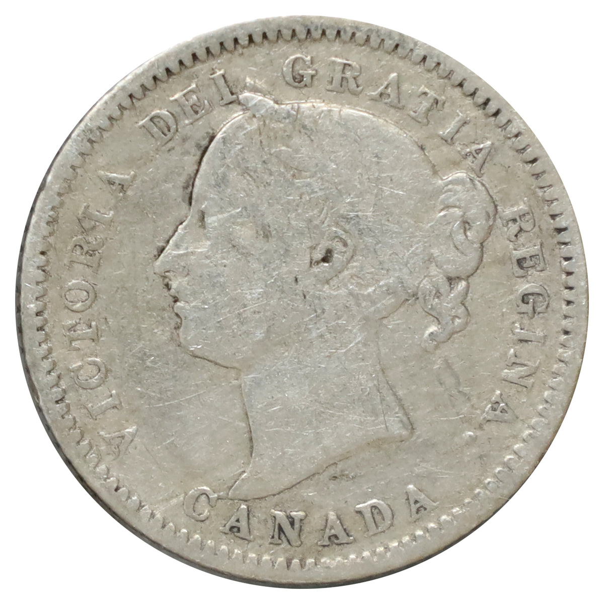 1880H Obv. 2 Canada 10-cents Very Good (VG8)