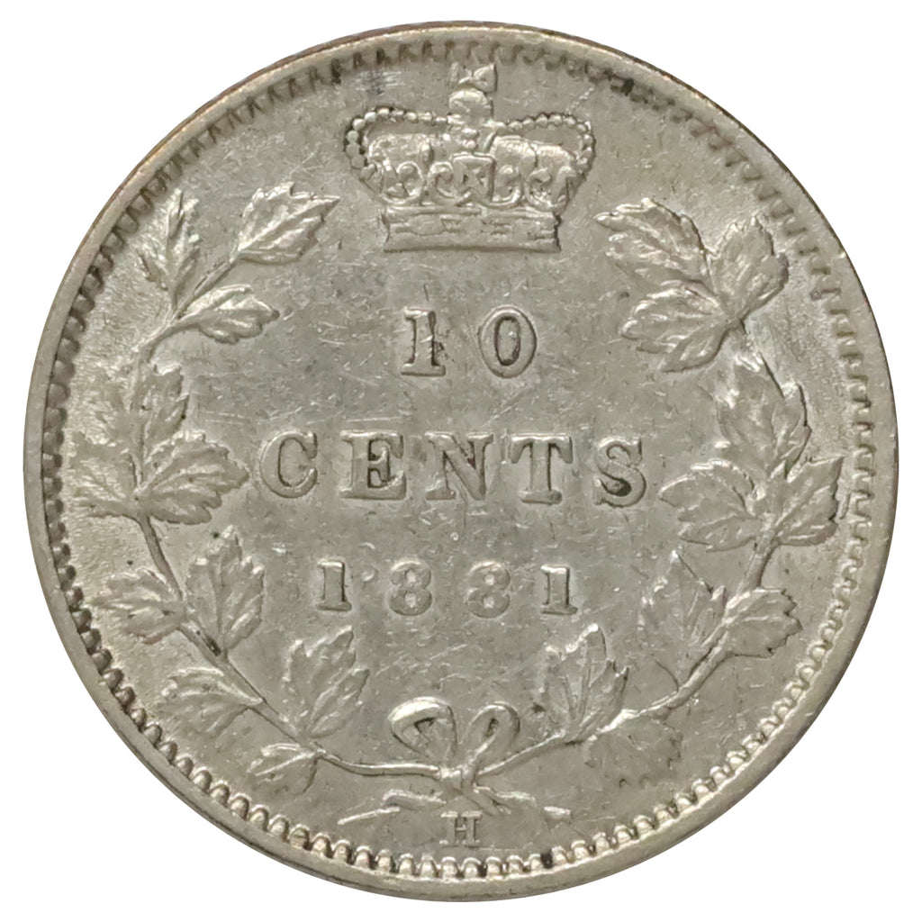 1881H Obv. 2 Canada 10-cents EF-AU (EF45) $