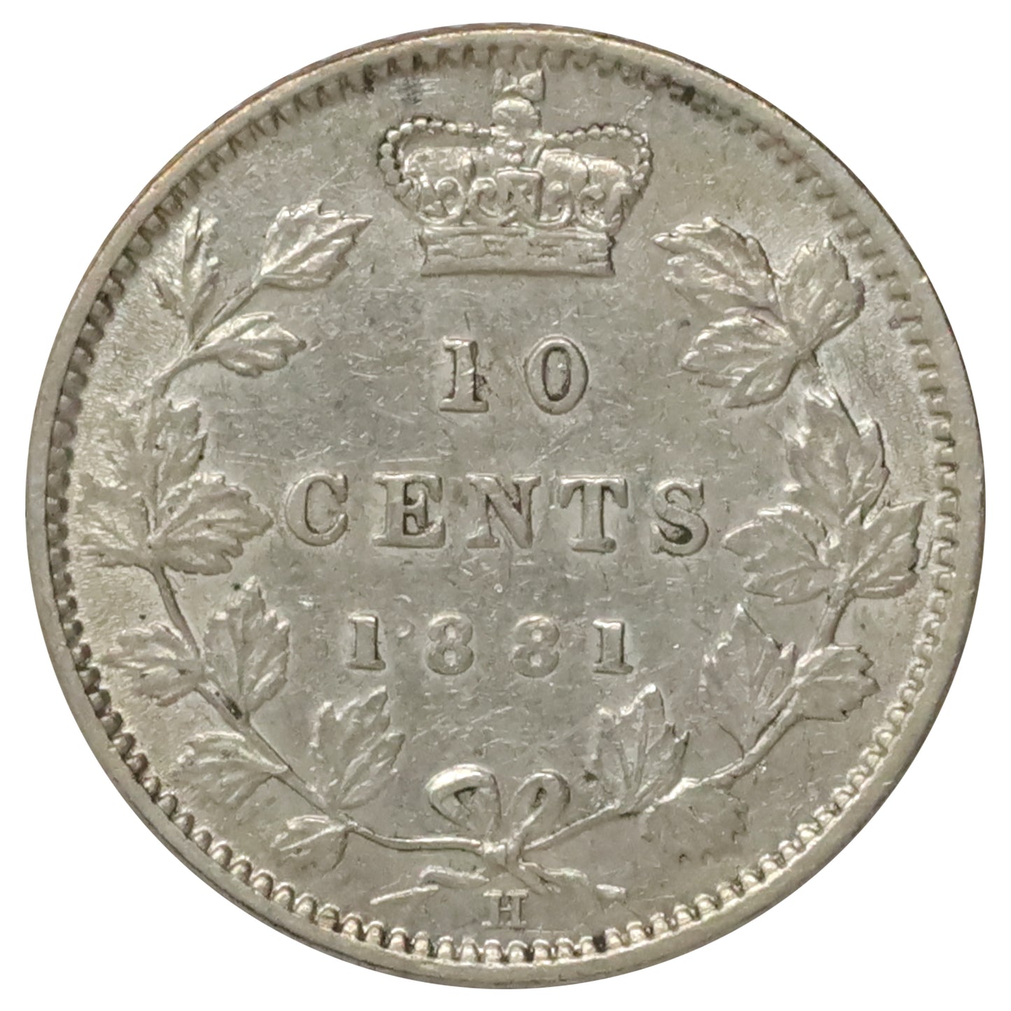 1881H Obv. 2 Canada 10-cents EF-AU (EF45) $