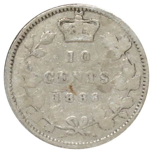 1886 Small 6 Obv. 5 Canada 10-cents G-VG (G6)