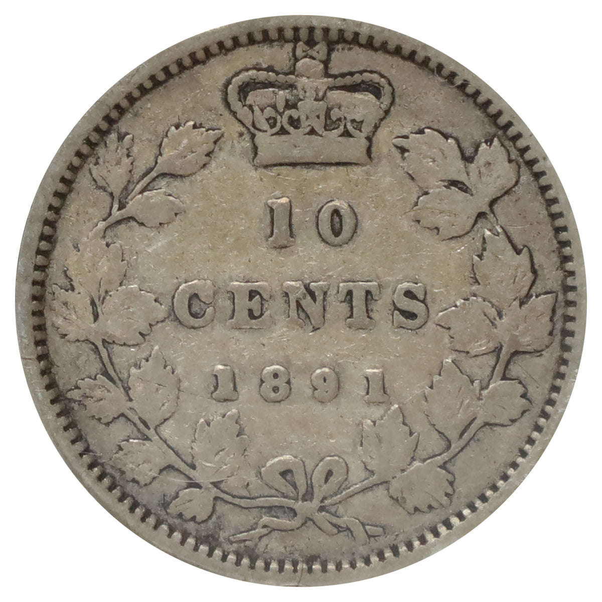 1891 21 Leaves Canada 10-cents Very Good (VG8)