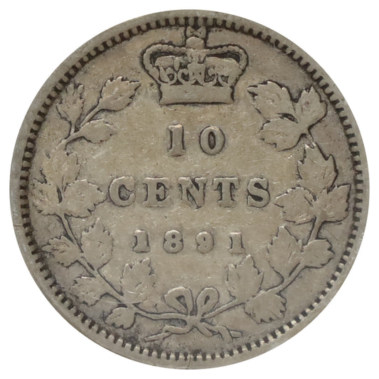 1891 21 Leaves Canada 10-cents Very Good (VG8)