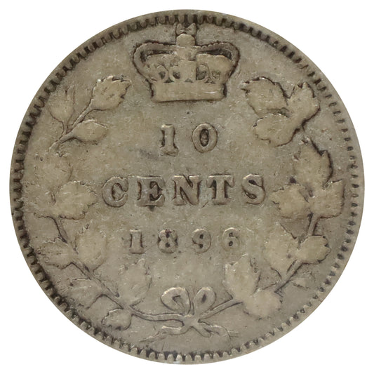 1896 Obv. 6 Canada 10-cents VG-F (VG10)