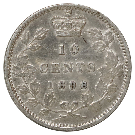 1898 Obv. 6 Canada 10-cents Extra Fine (EF40) $