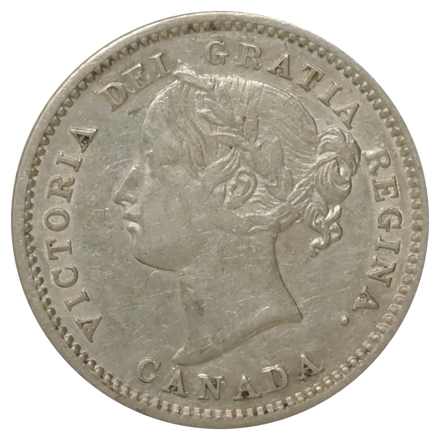 1870 Narrow 0/0 Cnaada 10-cents EF-AU (EF45) $