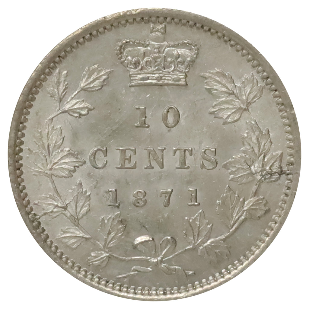 1871 Canada 10-cents UNC+ (MS62) $