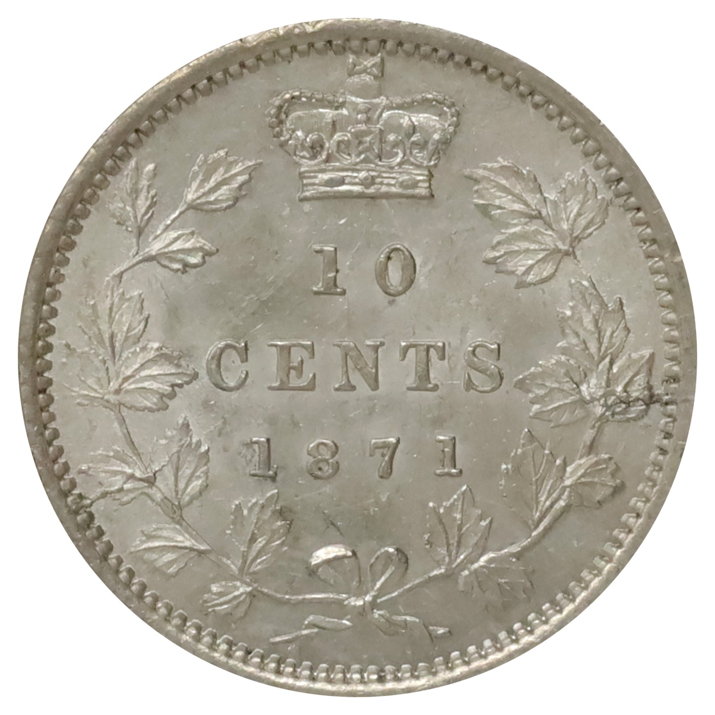1871 Canada 10-cents UNC+ (MS62) $