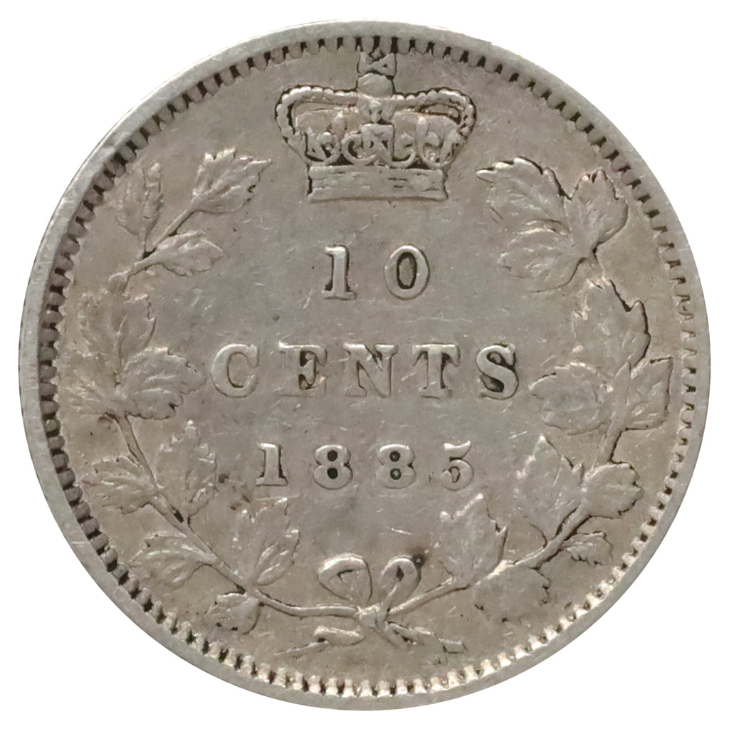 1885 Obv. 5 Canada 10-cents VF-EF (VF30) $