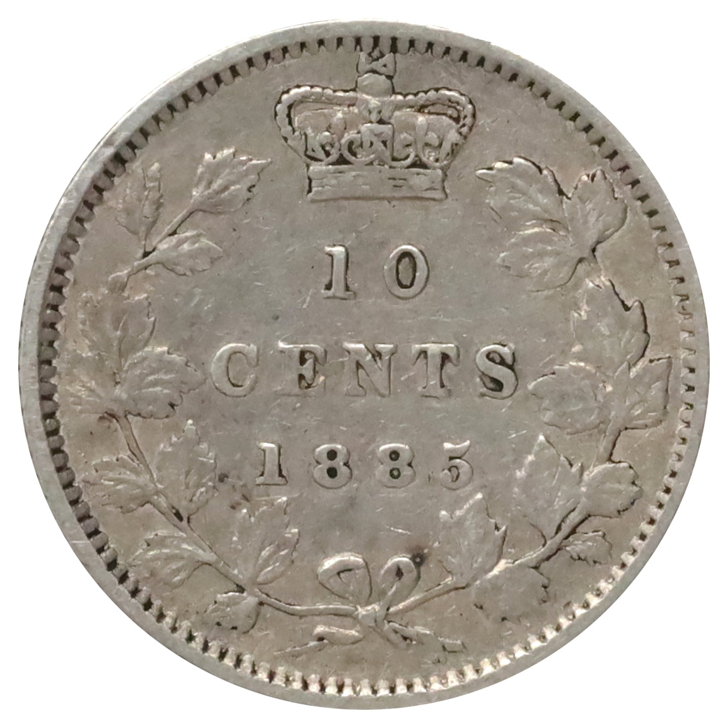 1885 Obv. 5 Canada 10-cents VF-EF (VF30) $