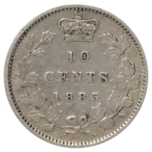 1885 Obv. 5 Canada 10-cents VF-EF (VF30) $