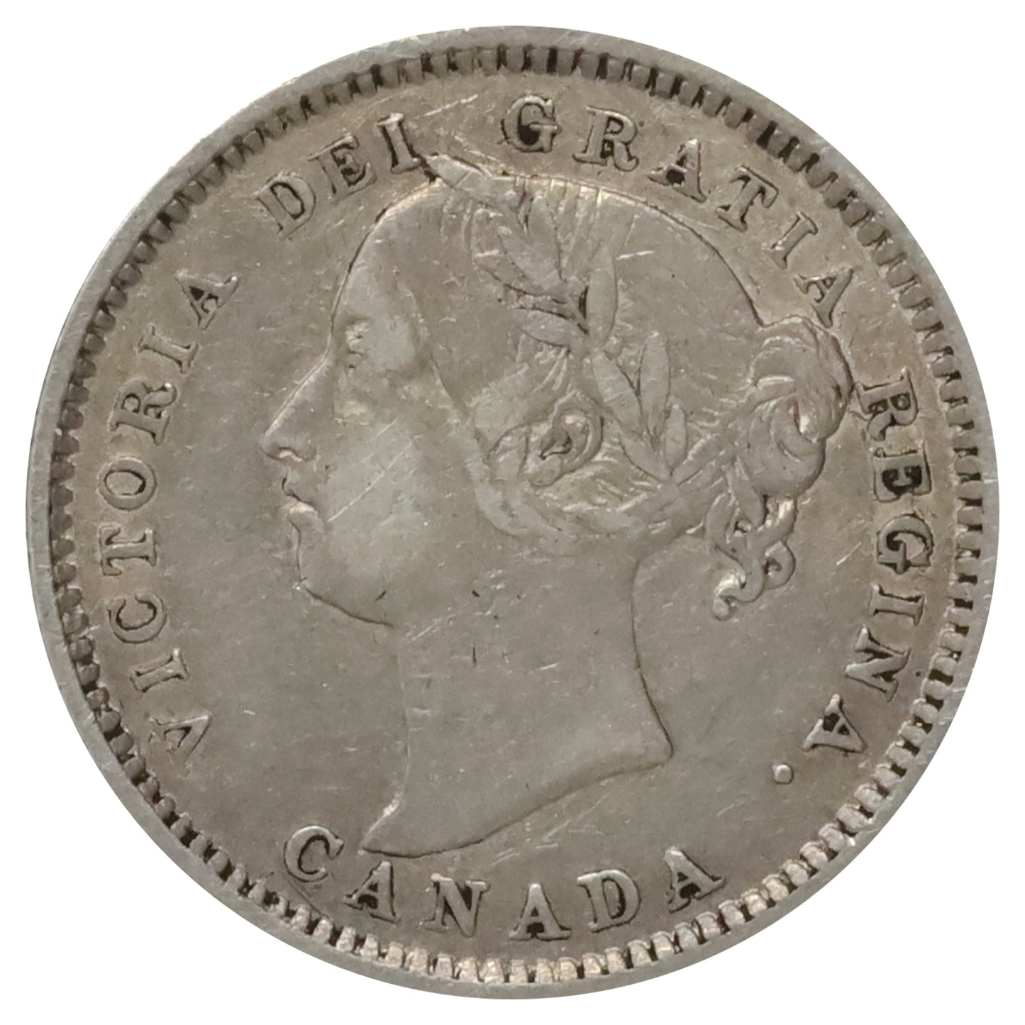 1885 Obv. 5 Canada 10-cents VF-EF (VF30) $