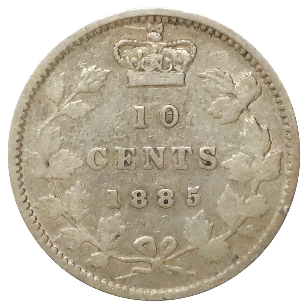 1885 Obv. 5 Canada 10-cents F-VF (F15) $