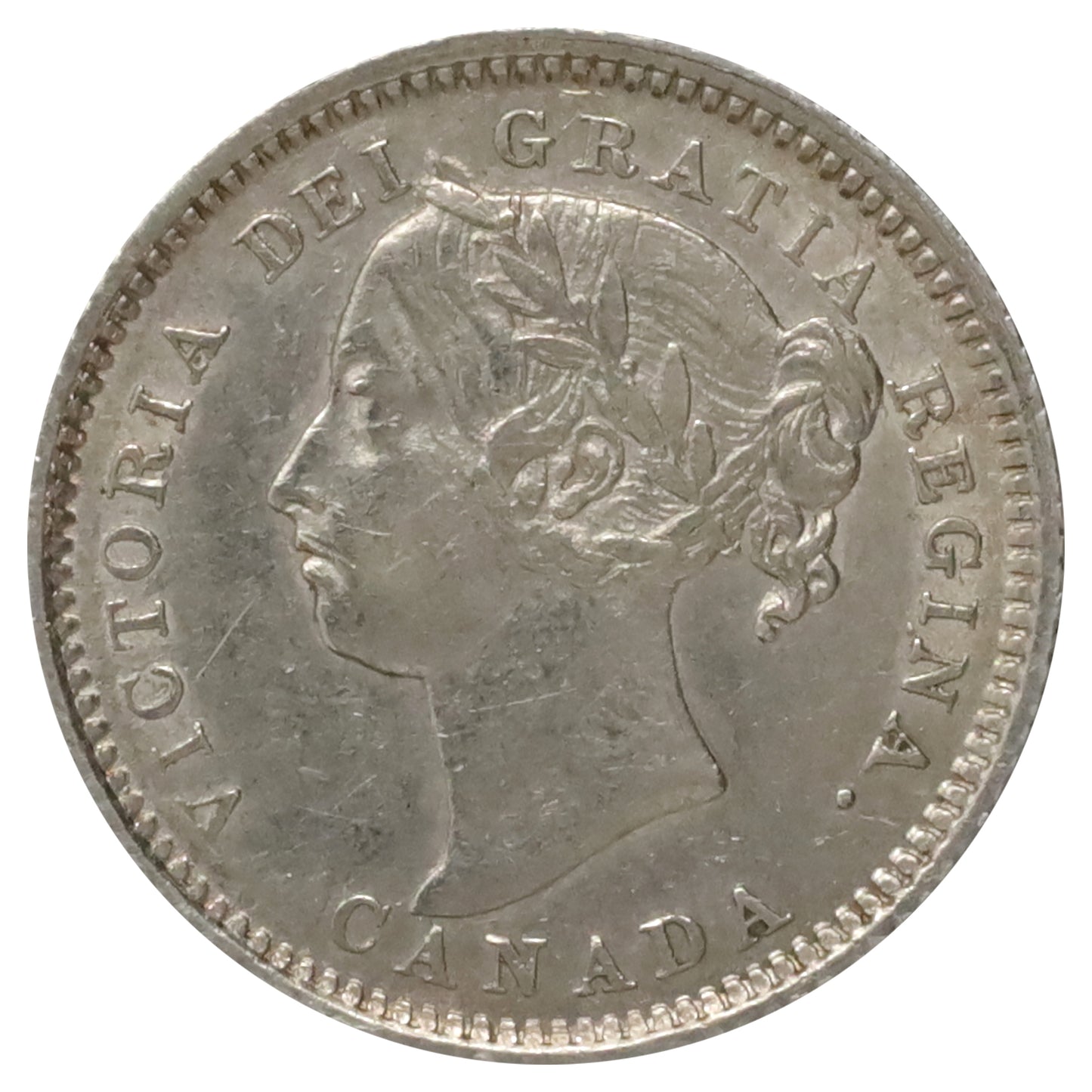 1886 Large Pointed 6 Obv. 5 Canada 10-cents EF-AU (EF45) $
