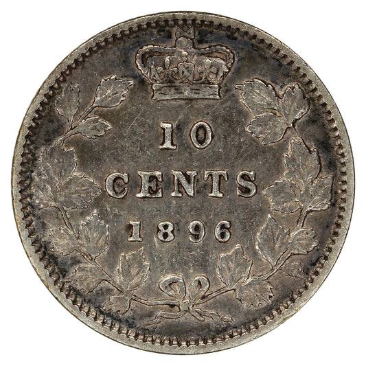 1896 Obv. 6 Canada 10-cents VF-EF (VF30) $