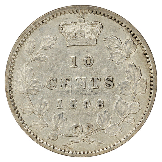 1898 Obv. 6 Canada 10-cents VF-EF (VF30) $
