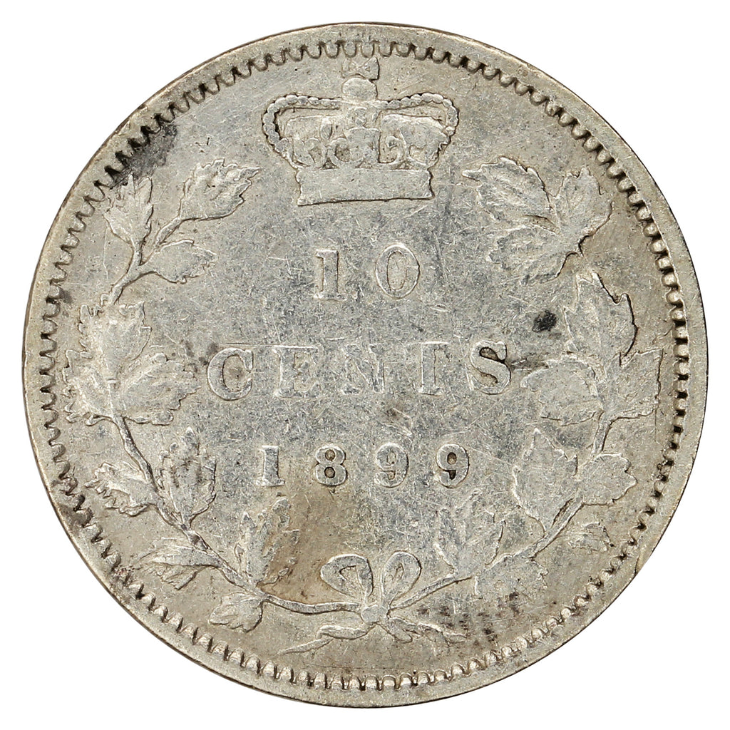 1899 Large 9's Canada 10-cents F-VF (F-15) $