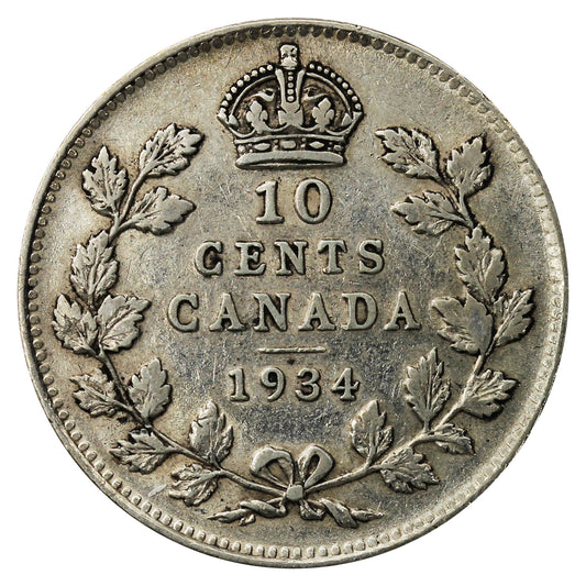 1934 Canada 10-cents VF-EF (VF-30) $