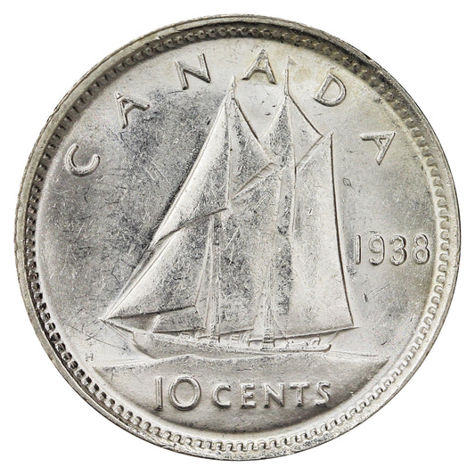 1938 Canada 10-cent AU-UNC (AU55) $