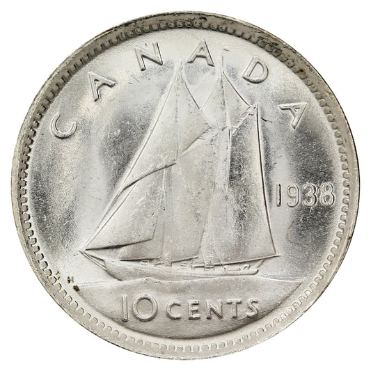 1938 Canada 10-cents Choice Brilliant Uncirculated (MS64) $