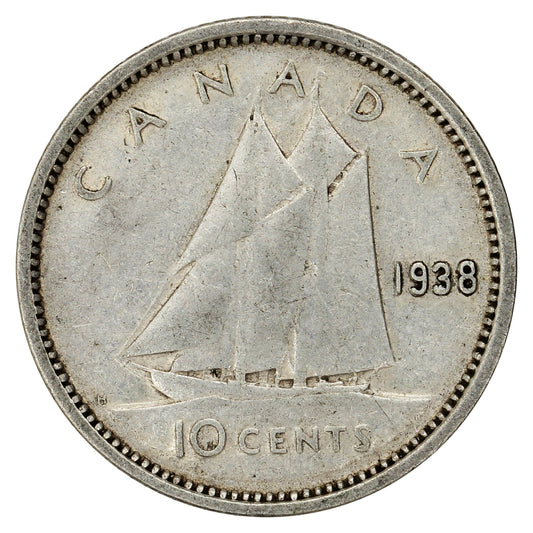 1938 Canada 10-cents Circulated