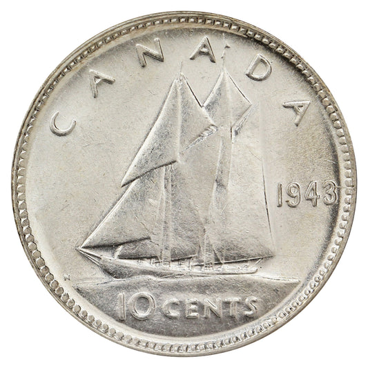 1943 Canada 10-cents Choice Brilliant Uncirculated (MS64) $