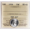 1958 Canada 10-cents ICCS Certified MS-65