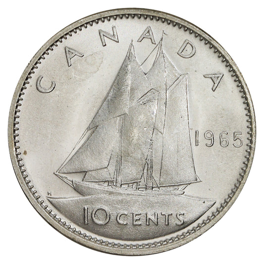 1965 Canada 10-cents Brilliant Uncirculated (MS63)
