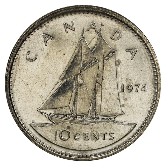 1974 Canada 10-cent Brilliant Uncirculated (MS-63)