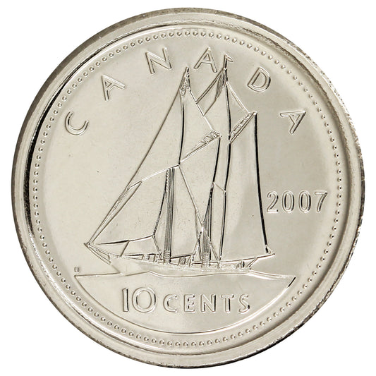 2007 Curved 7 Canada 10-cents Proof Like