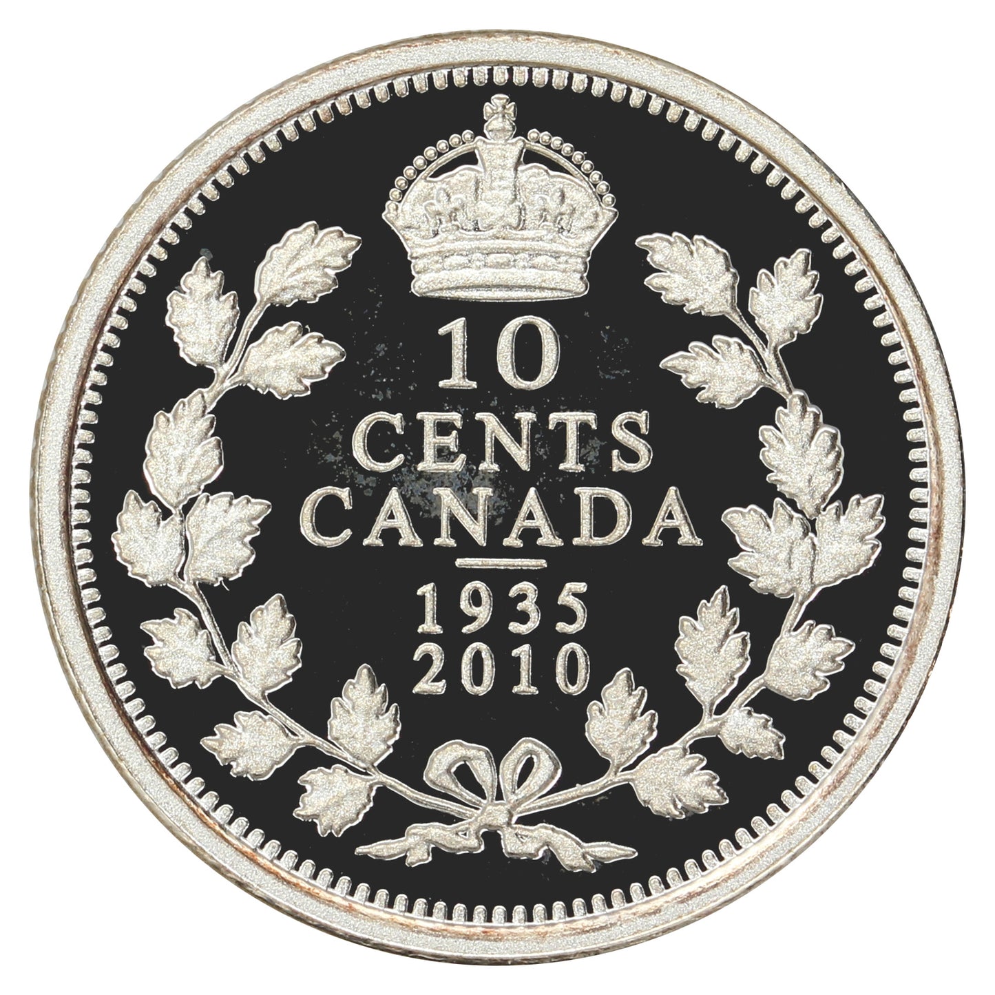 2010 (1935-2010) Canada 10-cent Silver Proof