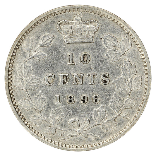 1896 Obv. 6 Canada 10-cents Extra Fine (EF40) $