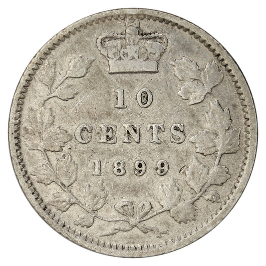 1899 Large 9's Canada 10-cents Very Fine (VF20) $