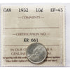 1932 Canada 10-cents ICCS Certified EF-45